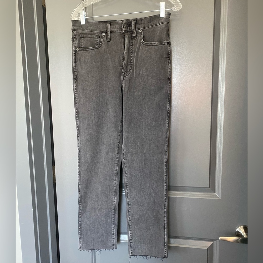 Madewell stovepipe jeans with raw hem. Never worn.